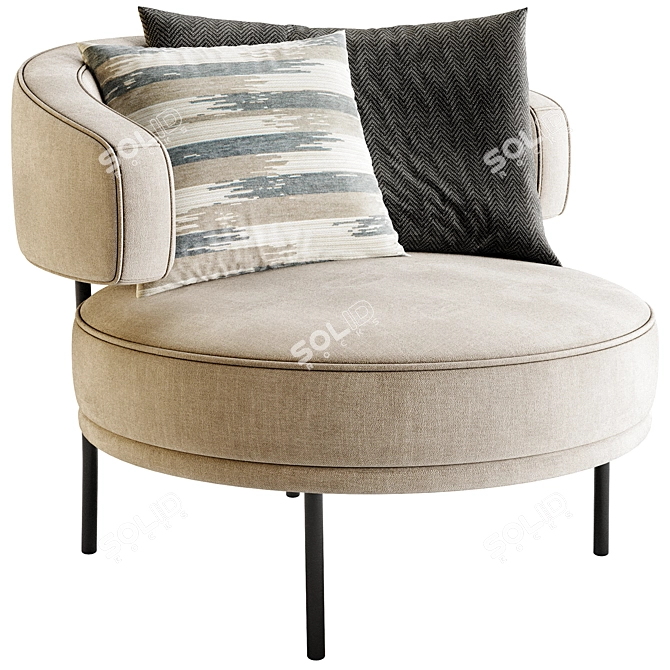 Elegant NEUILLY LOUNGE Furniture Piece 3D model image 1