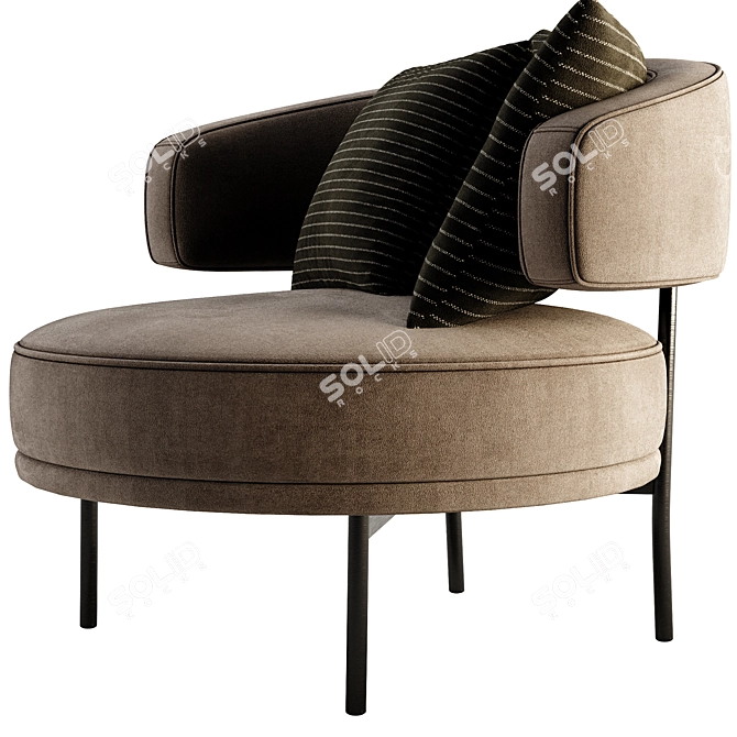 Elegant NEUILLY LOUNGE Furniture Piece 3D model image 2