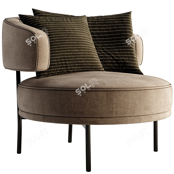 Elegant NEUILLY LOUNGE Furniture Piece 3D model image 4
