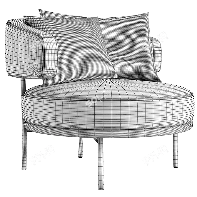 Elegant NEUILLY LOUNGE Furniture Piece 3D model image 6