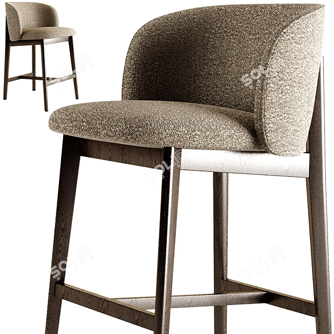 Modern Calligaris Abrey Stool - Chic Design 3D model image 2