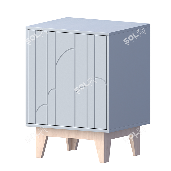 Reed Bedside Table Grey 3D model image 3