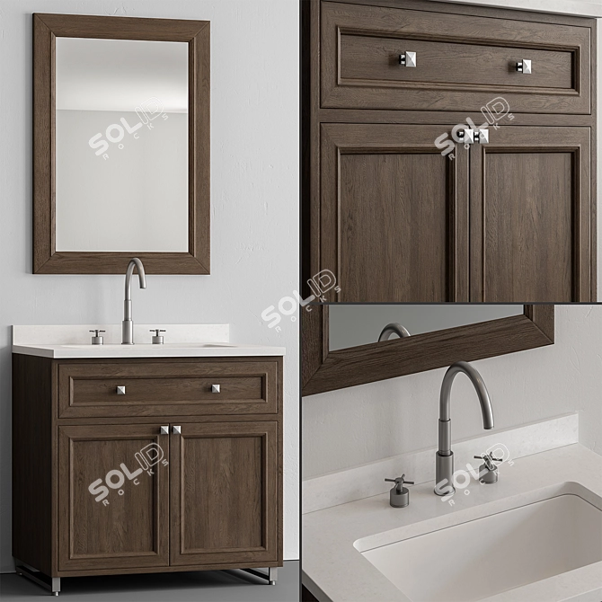  Black Classic Bathroom Set 56 3D model image 1