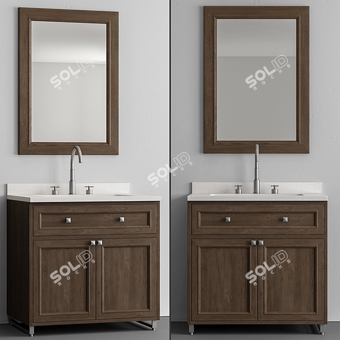  Black Classic Bathroom Set 56 3D model image 2