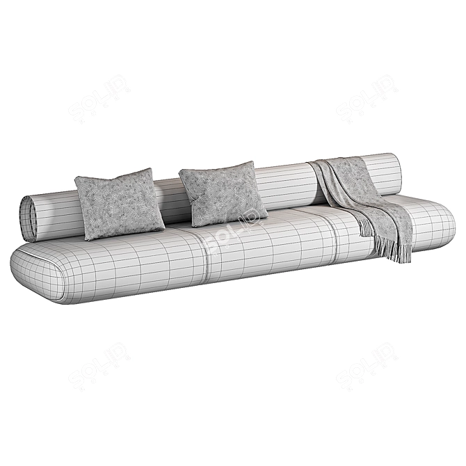 Sleek Bambu Sofa Set 3D model image 3