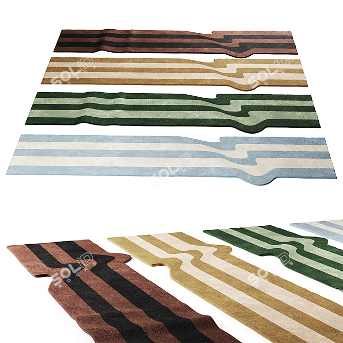 Salerno Wool Runner Set Textured Aesthetic 3D model image 1