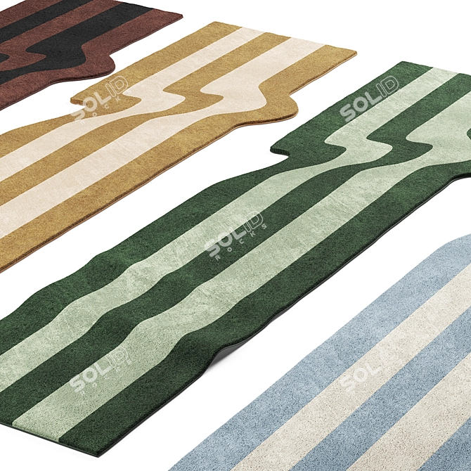 Salerno Wool Runner Set Textured Aesthetic 3D model image 2