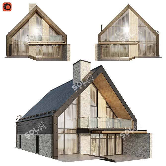 Rustic Barnhouse 3D Model 3D model image 8