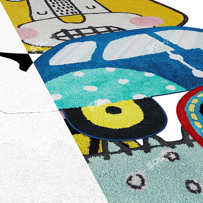 Kids Shaped Rugs Collection 3D model image 3