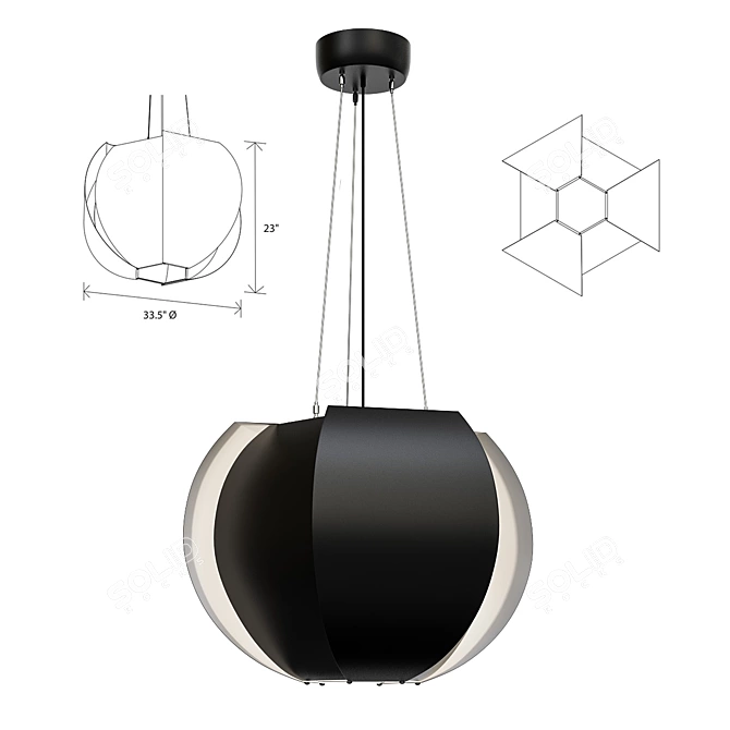 Cerno Veris 34 Pendant Light 3D model image 1