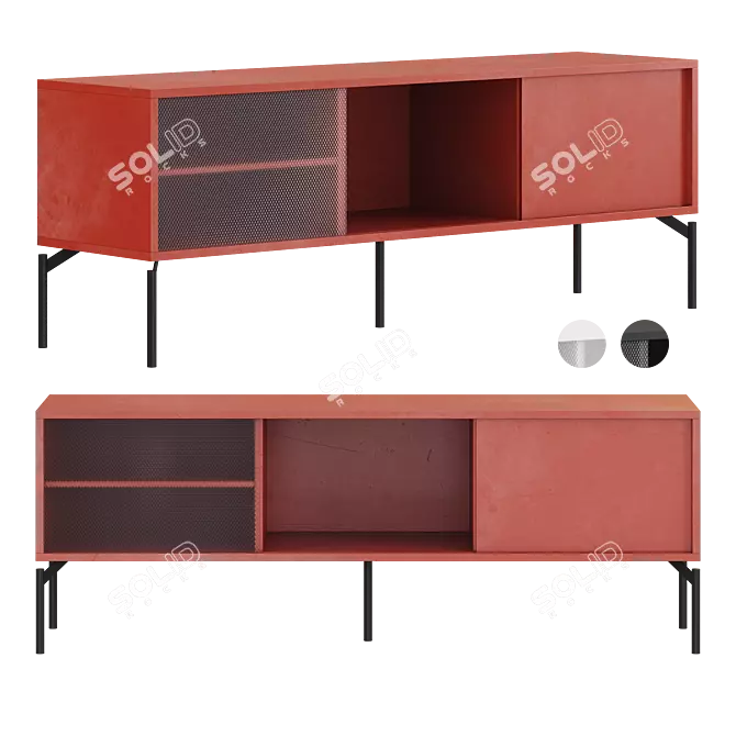 Modern Terracotta TV Stand Design 3D model image 1