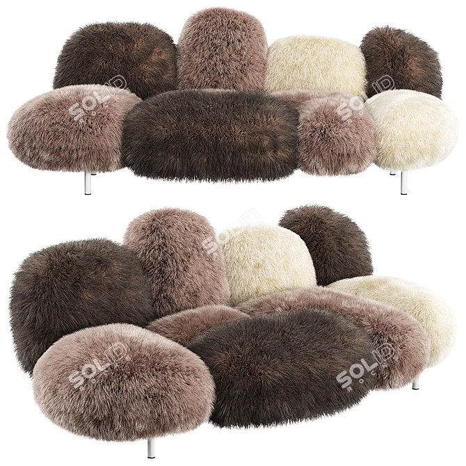 Elegant Italian Edra CIPRIA Sofa 3D model image 1