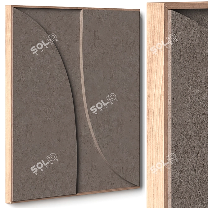 Stone Relief Wall Art Panel, 100x100cm 3D model image 4