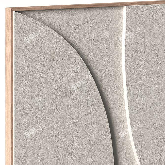 Stone Relief Wall Art Panel, 100x100cm 3D model image 5