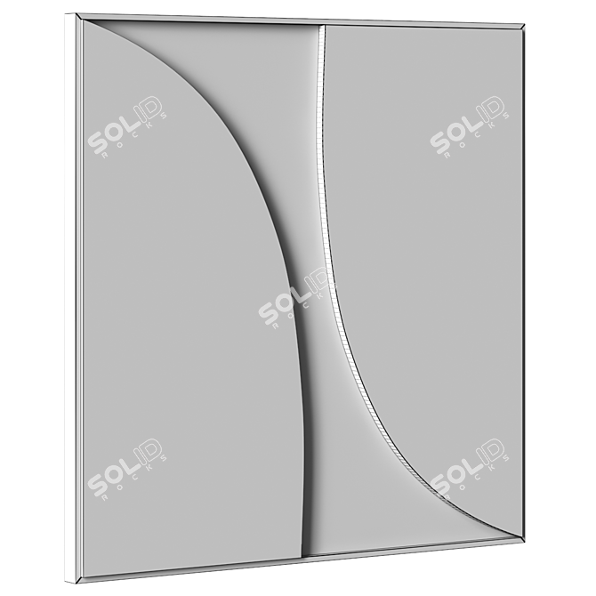 Stone Relief Wall Art Panel, 100x100cm 3D model image 7