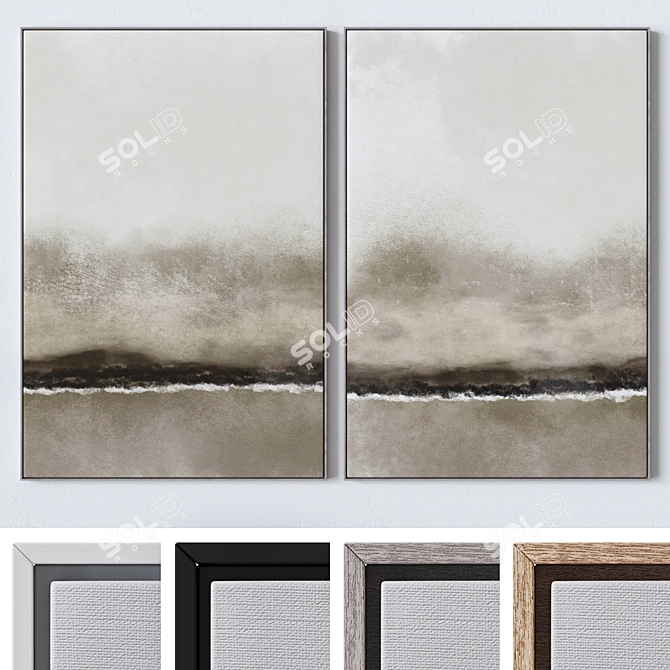 Six Large Wall Art Set 3D model image 2