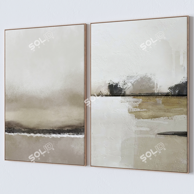 Six Large Wall Art Set 3D model image 3