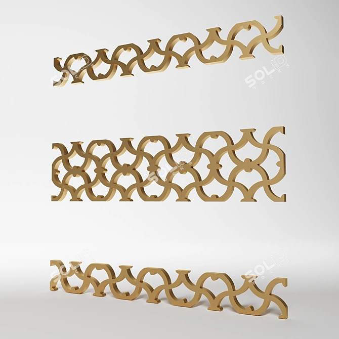 Customizable Modular 3D Decorative Partition 3D model image 3