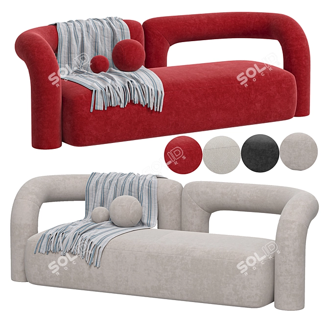 Sleek Luna Sofa 3D Model 3D model image 1