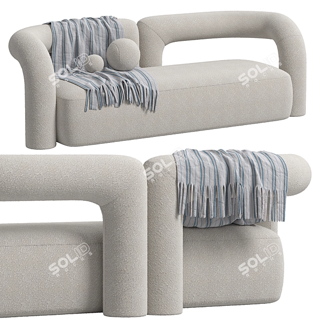 Sleek Luna Sofa 3D Model 3D model image 3