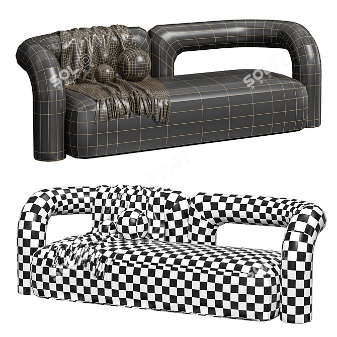 Sleek Luna Sofa 3D Model 3D model image 4