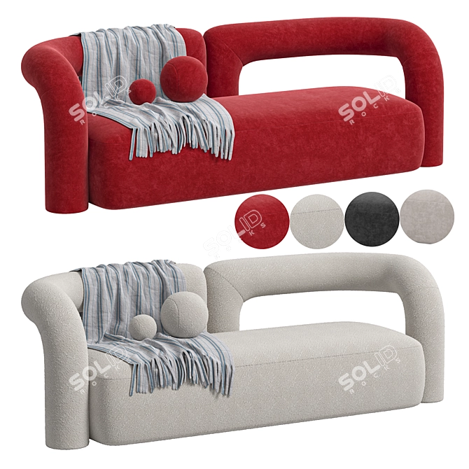 Sleek Luna Sofa 3D Model 3D model image 5