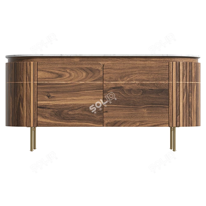 Grace Solid Wood Sideboard UV-Mapped 3D model image 2