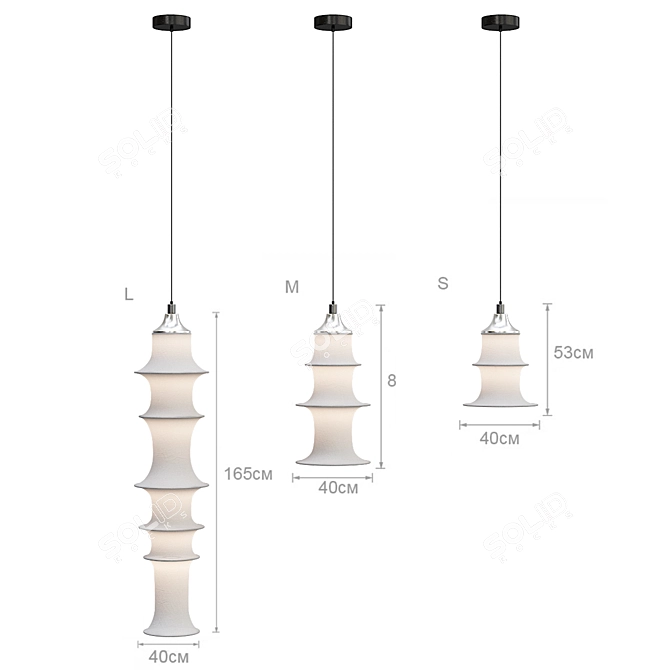 Modern Nelson Pendant Designer Lamp 3D model image 3