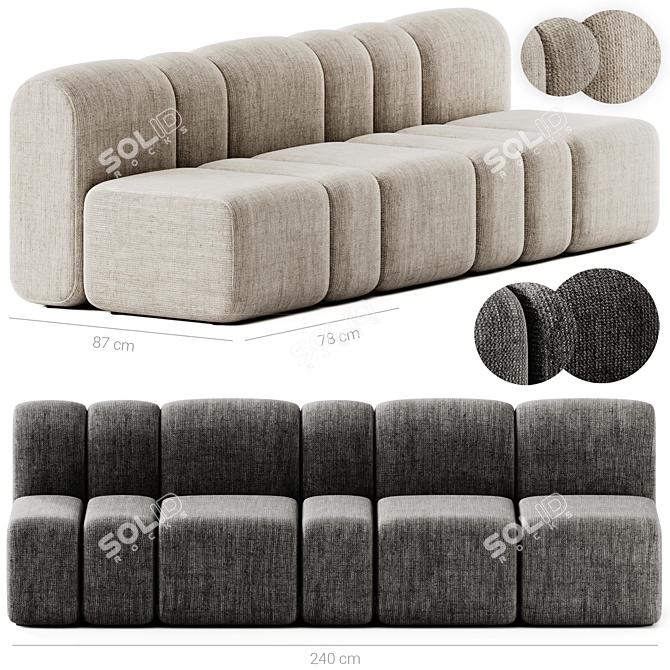Modular Bob Collection: Versatile Seating 3D model image 1