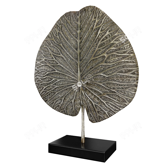 Bronze Leaf Sculpture Art Piece 3D model image 1