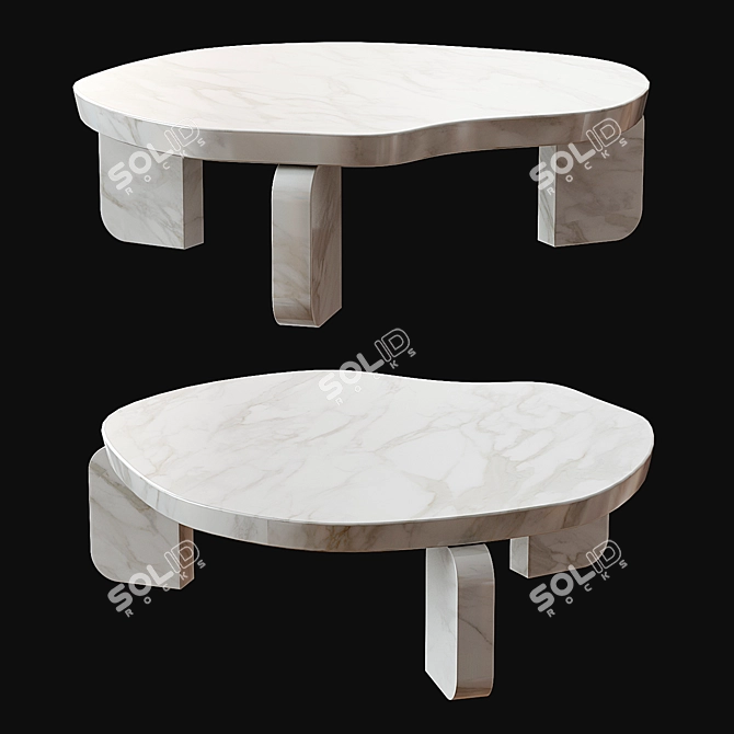 Handcrafted Organic Modern Dornes Table 3D model image 1