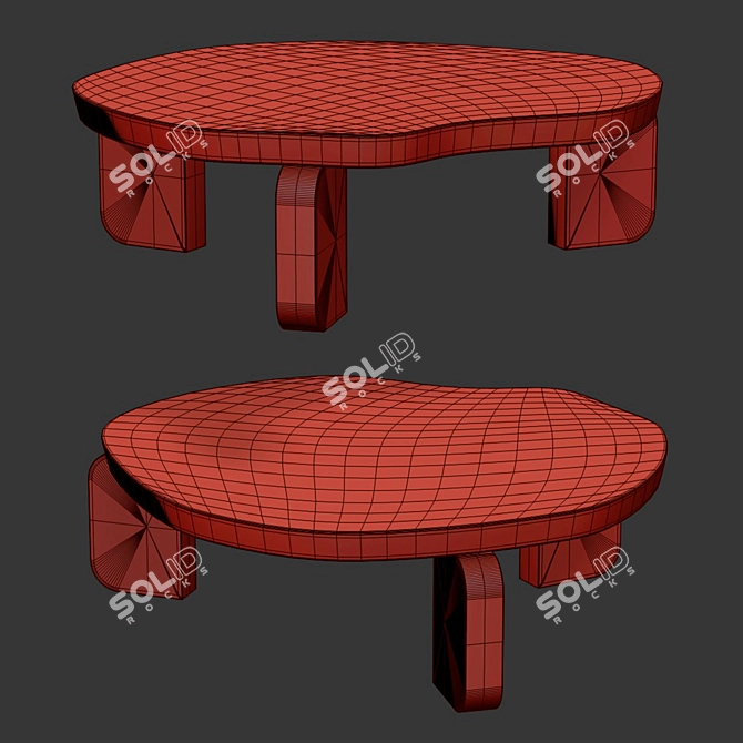 Handcrafted Organic Modern Dornes Table 3D model image 2