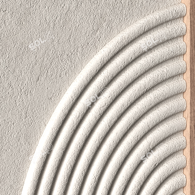 Stone Textured Relief Artwork - Wood Frame 3D model image 6