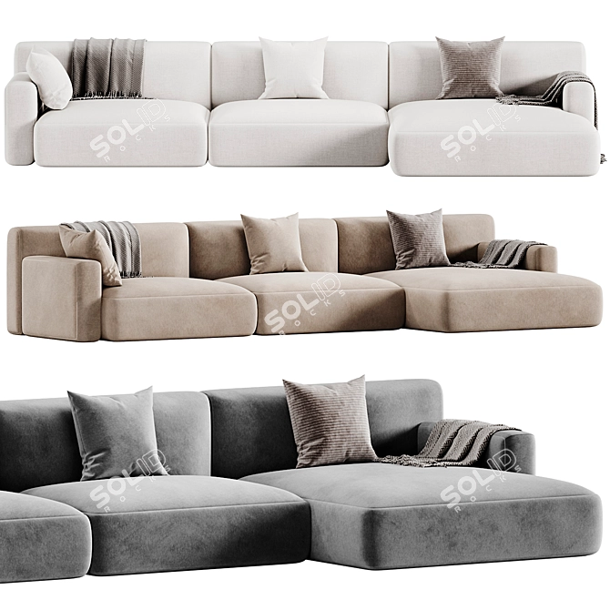 Paris Seoul Corner Sofa 2015 3D model image 3