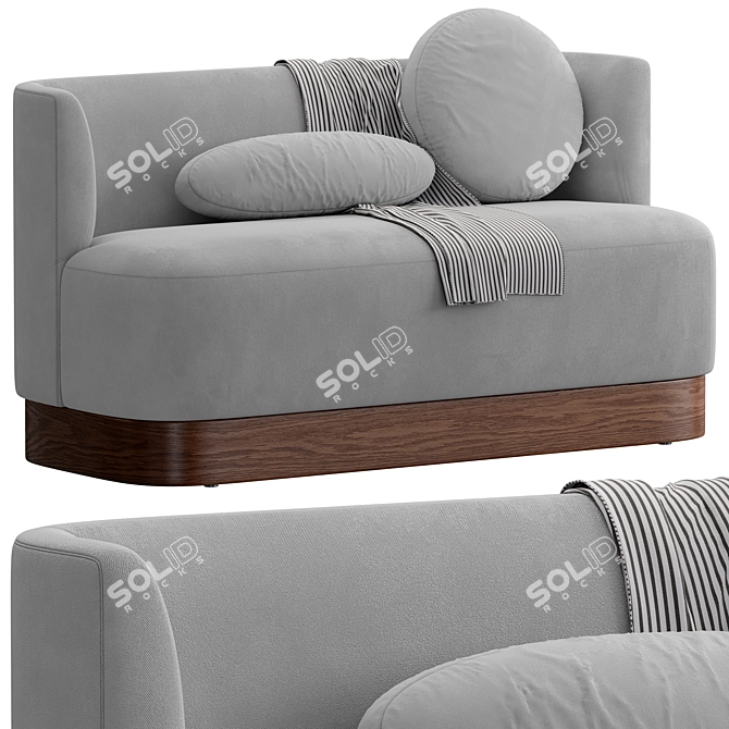 Stylish Buena Upholstered Dining Bench 3D model image 2