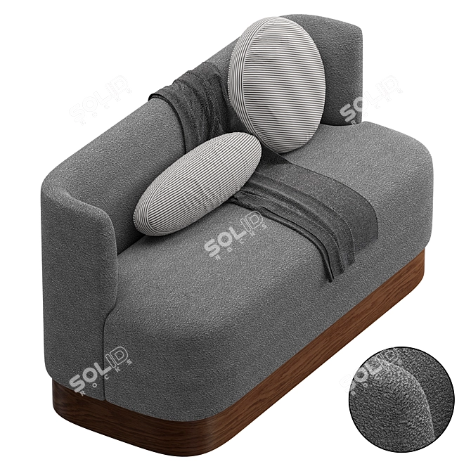 Stylish Buena Upholstered Dining Bench 3D model image 3