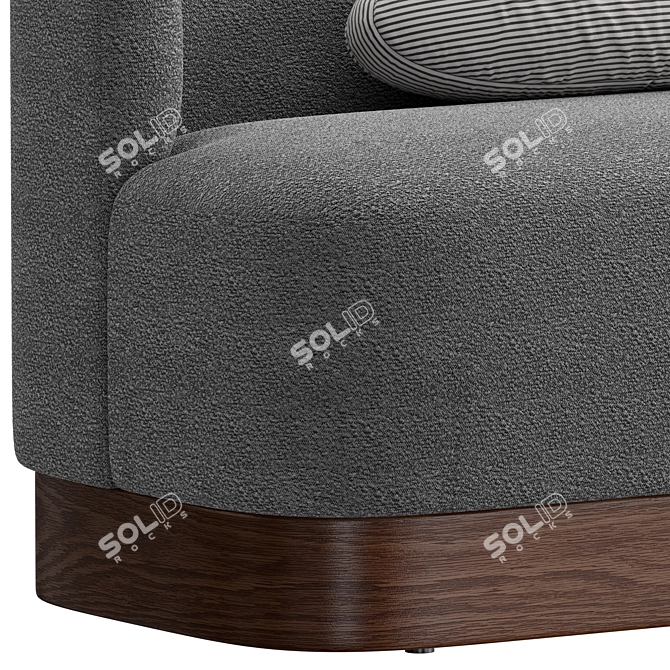 Stylish Buena Upholstered Dining Bench 3D model image 5