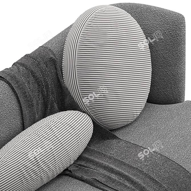 Stylish Buena Upholstered Dining Bench 3D model image 6