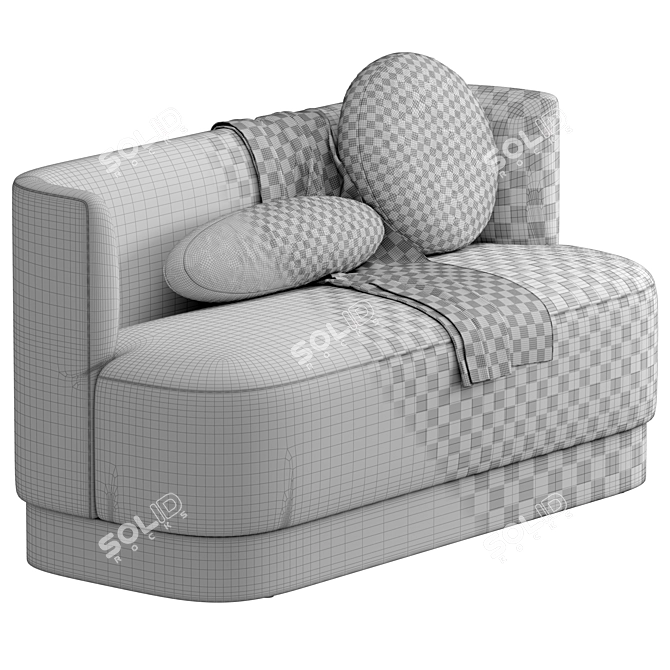 Stylish Buena Upholstered Dining Bench 3D model image 7