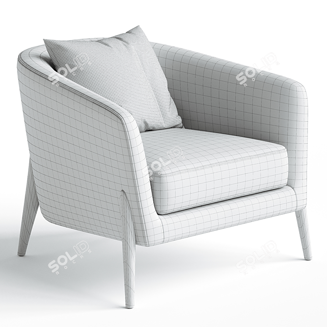 Sleek Modern Delray Chair 3D model image 3