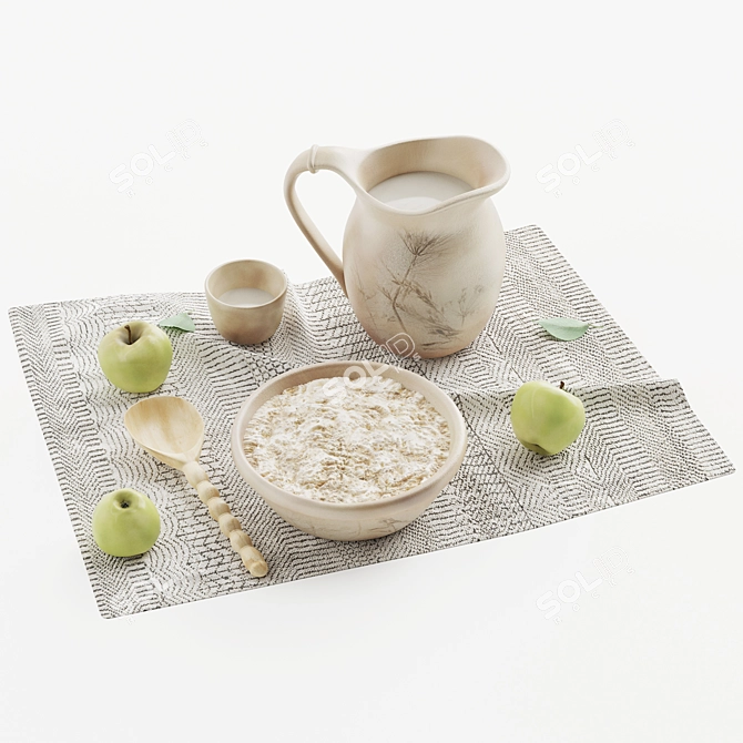 Russian Cuisine Decor Set 3D model image 1