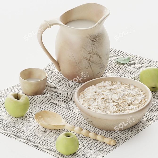 Russian Cuisine Decor Set 3D model image 2