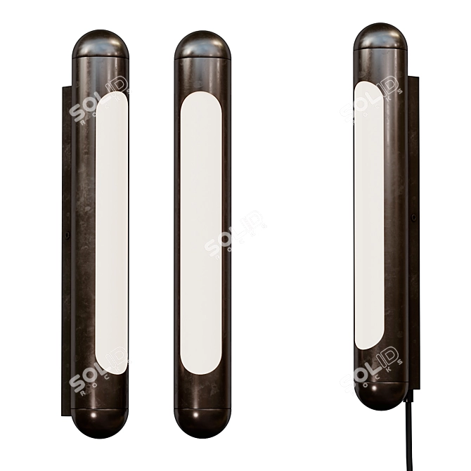 Sleek Bronze Wall Lamp 3D model image 1
