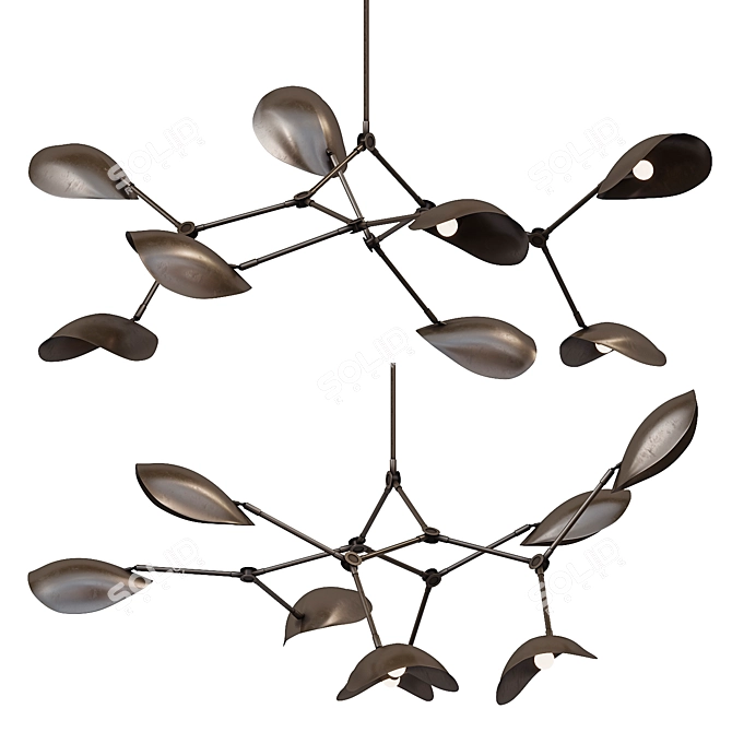 Sleek STINGRAY Chandelier Fixture 3D model image 1