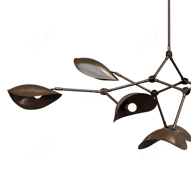 Sleek STINGRAY Chandelier Fixture 3D model image 2