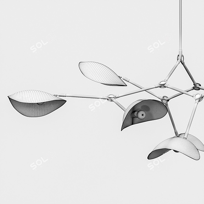 Sleek STINGRAY Chandelier Fixture 3D model image 3