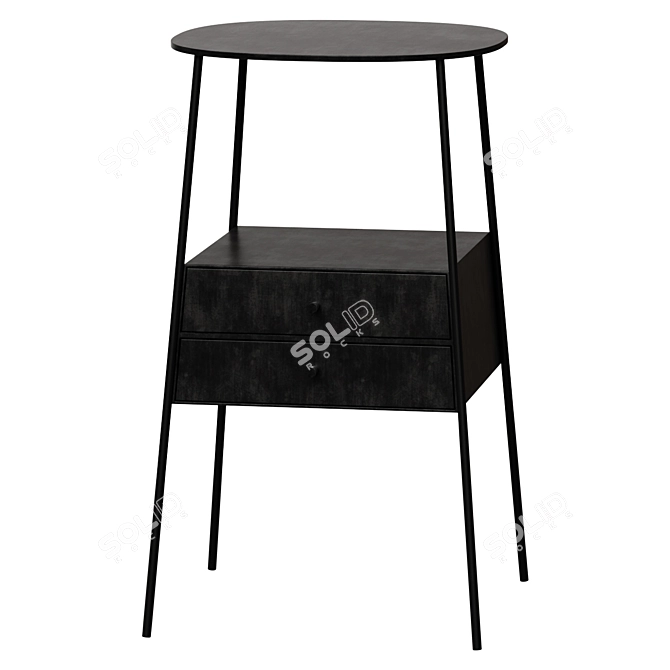  Metal Bedside Table, Osasun 3D model image 1