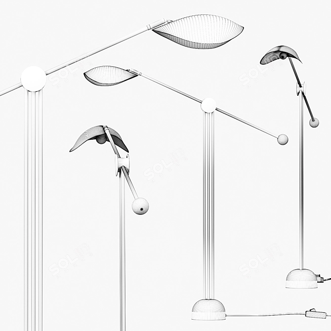 Stingray Bronze Floor Lamp 3D model image 2