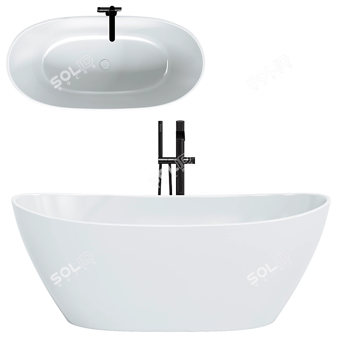 Rivea Malie Easy-Care Freestanding Bathtub 3D model image 2