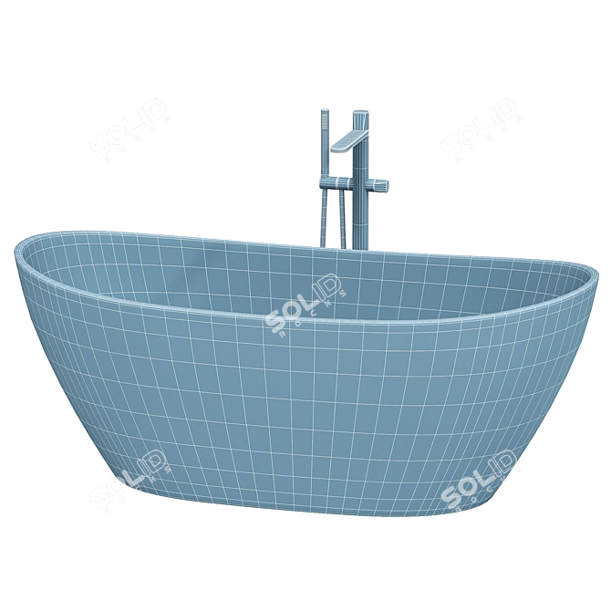 Rivea Malie Easy-Care Freestanding Bathtub 3D model image 3